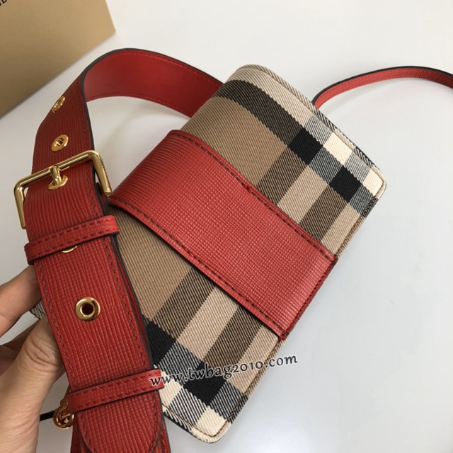 Burberry專門店新款搭扣包 巴寶莉精紡House格紋單肩斜挎女包 yxb1206